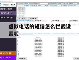 虚拟电话的短信怎么拦截设置呢