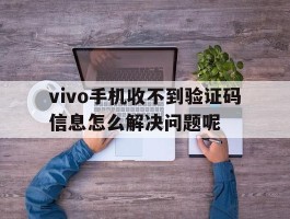 vivo手机收不到验证码信息怎么解决问题呢