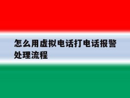 怎么用虚拟电话打电话报警处理流程
