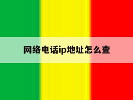 网络电话ip地址怎么查