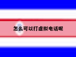 怎么可以打虚拟电话呢